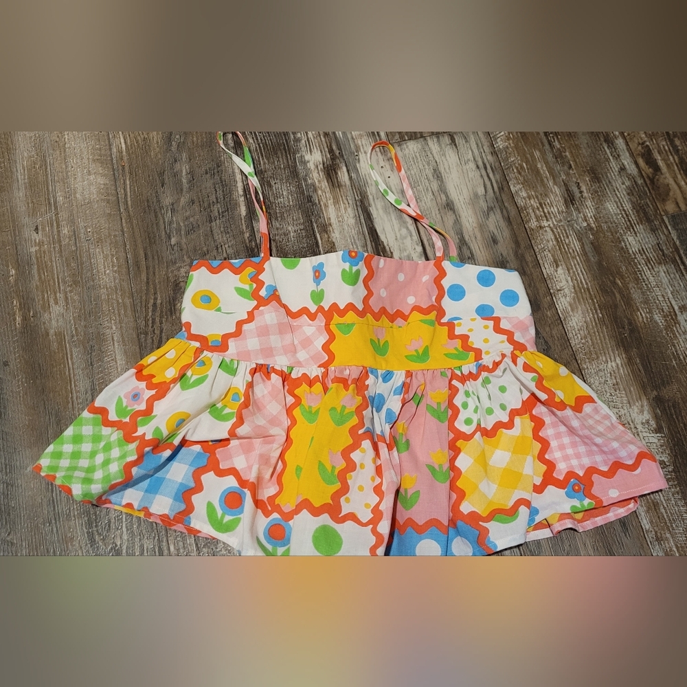 Floral baby doll crop top, small